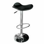 SADDLE Σκαμπό BAR, Βάση Χρώμιο, Pvc Μαύρο, Ρύθμιση Ύψους, Περιστρεφόμενο - Image 2