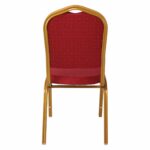 HILTON Καρέκλα Μέταλλο Βαφή Gold, Ύφασμα Κόκκινο - Image 5