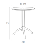 OCTOPUS Φ60Χ75εκ.WHITE ΤΡΑΠΕΖΙ ΠΟΛ/ΝΙΟΥ - Image 3
