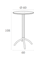 OCTOPUS BAR Φ60Χ108εκ.BLACK ΠΟΛ/ΝΙΟΥ - Image 3