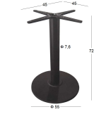 FLAT ΣΤΡΟΓΓΥΛΗ Φ55Χ72εκ.(Σ)ΒΑΣΗ ΜΑΝΤΕΜΙ ΜΕ ΡΕΓ/ΡΟΥΣ ΜΑΥΡΗ - Image 2