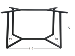 BISTRO 110X60X72εκ. ΜΑΚΡ/ΝΗ ΒΑΣΗ ΜΕΤΑΛΛΙΚΗ ΜΕ ΡΕΓ/ΡΟΥΣ ΜΑΥΡΗ - Image 2