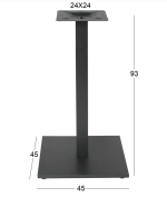 FLAT PROMO ΜΕΣΑΙΟΥ ΥΨΟΥΣ 45Χ45Χ93εκ.(Π/Ρ)ΒΑΣΗ ΜΕΤΑΛΛΙΚΗ ΜΕ ΡΕΓ/ΡΟΥΣ ΜΑΥΡΗ - Image 2