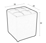 CUBE CAPPUCCINO PU ΣΚΑΜΠΟ 35X35X42εκ. - Image 3