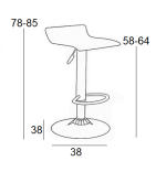 BAR3 CREAM PVC(Σ2)ΣΚΑΜΠΟ ΜΕ ΑΜΟΡΤΙΣΕΡ 38X38X85εκ. - Image 2