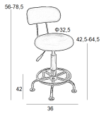 BAR73 ΛΕΥΚΟ PU(Σ2)ΣΚΑΜΠΟ ΜΕ ΑΜΟΡΤΙΣΕΡ 36Χ42Χ78.5εκ. - Image 2