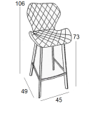 MARTIN ΜΑΥΡΟ ΥΦΑΣΜΑ(Σ2)73εκ.ΣΚΑΜΠΟ ΜΕΤΑΛΛΙΚΟ 45X49X73-106εκ. - Image 2