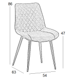 ALESIA GREY ΥΦΑΣΜΑ ΚΑΡΕΚΛΑ ΜΕΤΑΛΛΙΚΗ 54X63X47-86εκ. - Image 2