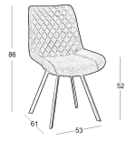 ALESIA S BEIGE ΥΦΑΣΜΑ ΚΑΡΕΚΛΑ ΜΕΤΑΛΛΙΚΗ 53X61X52-86εκ. - Image 2