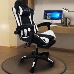 A6060 ΜΑΥΡΟ/ΛΕΥΚΟ ΠΟΛΥΘΡΟΝΑ GAMING/ΜΕ ΥΠΟΠΟΔΙΟ 64X62X113-121εκ. - Image 2