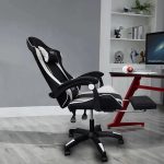 A6060 ΜΑΥΡΟ/ΛΕΥΚΟ ΠΟΛΥΘΡΟΝΑ GAMING/ΜΕ ΥΠΟΠΟΔΙΟ 64X62X113-121εκ. - Image 3
