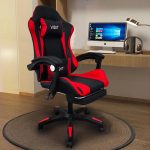 A6060 ΜΑΥΡΟ/ΚΟΚΚΙΝΟ ΠΟΛΥΘΡΟΝΑ GAMING/ΜΕ ΥΠΟΠΟΔΙΟ 64X62X113-121εκ. - Image 2