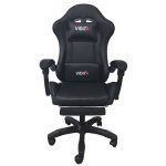 A6060 ΜΑΥΡΟ ΠΟΛΥΘΡΟΝΑ GAMING/ΜΕ ΥΠΟΠΟΔΙΟ 64X62X113-121εκ.