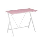 ΓΡΑΦΕΙΟ 100X50X75εκ.ΡΟΖ MDF/ΛΕΥΚΟ ΜΕΤΑΛΛΙΚΟ