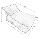 DEREK ΠΟΥΦ GREY ΥΦΑΣΜΑ 70X107X64εκ. - Image 2