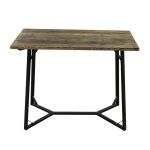 BISTRO ΤΡΑΠΕΖΙ BAR 120X65X108εκ. ΜΑΥΡΟ ΜΕΤΑΛΛΟ-ΞΥΛΟ