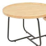 Tραπέζια σαλονιού Crismory pakoworld σετ 2τεμ MDF σε φυσική απόχρωση και μαύρα μεταλλικά πόδια - Image 3