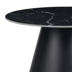 Τραπέζι σαλονιού Fabrin Inart μαύρο μαρμάρου sintered stone-μαύρο μέταλλο Φ70x40εκ - Image 2