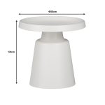 Βοηθητικό τραπέζι Ginoze Inart λευκό μέταλλο Φ50x50εκ - Image 4