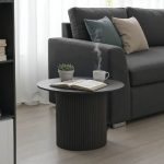 Τραπέζι σαλονιού Dovel pakoworld mdf σε μαύρη απόχρωση Φ70x40εκ