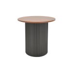 Βοηθητικό τραπέζι Dovel pakoworld mdf σε καρυδί-μαύρη απόχρωση Φ50x45εκ - Image 2