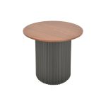Βοηθητικό τραπέζι Dovel pakoworld mdf σε καρυδί-μαύρη απόχρωση Φ50x45εκ - Image 3