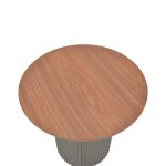 Βοηθητικό τραπέζι Dovel pakoworld mdf σε καρυδί-μαύρη απόχρωση Φ50x45εκ - Image 4