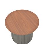 Τραπέζι σαλονιού Dovel pakoworld mdf σε καρυδί-μαυρη απόχρωση Φ70x40εκ - Image 4