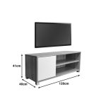 Έπιπλο τηλεόρασης Ellon pakoworld μελαμίνης sonoma-λευκό 120x40x41εκ. - Image 6