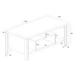 Τραπέζι σαλονιού Tracy pakoworld λευκό-γκρι 120x60x48.5εκ - Image 4