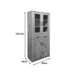 Βιτρίνα-ντουλάπα Nisso pakoworld σε oak απόχρωση 80x40x183.5εκ - Image 5