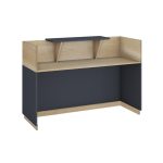 Γραφείο reception Lotus pakoworld σε χρώμα φυσικό - ανθρακί 140x70x110εκ - Image 3