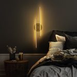 Φωτιστικό τοίχου-απλίκα Expedition pakoworld LED 16W χρυσό 17x5x86εκ - Image 4