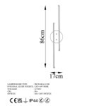 Φωτιστικό τοίχου-απλίκα Expedition pakoworld LED 16W χρυσό 17x5x86εκ - Image 5