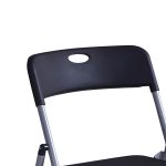 Καρέκλα πτυσσόμενη Daxton pakoworld PP μαύρο-ασημί 49x46.5x73.5εκ - Image 2