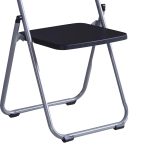Καρέκλα πτυσσόμενη Daxton pakoworld PP μαύρο-ασημί 49x46.5x73.5εκ - Image 3