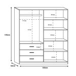 Ντουλάπα Sonlen pakoworld σε καρυδί-ανθρακί απόχρωση 160x52x195εκ - Image 2