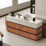 Συρταριέρα Sonlen pakoworld mdf σε καρυδί-μπεζ απόχρωση 120x40x72εκ - Image 2