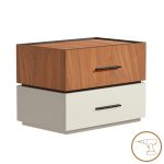 Κομοδίνο Sonlen pakoworld mdf σε καρυδί-μπεζ απόχρωση 60x40x44.5εκ