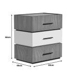 Κομοδίνο Sonlen pakoworld mdf σε καρυδί-μπεζ απόχρωση 60x40x66εκ - Image 4