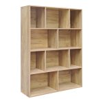 Βιβλιοθήκη Evergin pakoworld mdf σε oak απόχρωση 100x30x135εκ