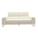 Καναπές Shea pakoworld 3θέσιος PU ivory-inox 198x80x87εκ - Image 3