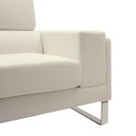 Καναπές Shea pakoworld 3θέσιος PU ivory-inox 198x80x87εκ - Image 5