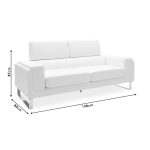 Καναπές Shea pakoworld 3θέσιος pu μαύρο-inox 198x80x87εκ - Image 6