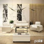 Καναπές Shea pakoworld 2θέσιος PU ivory-inox 158x80x87εκ - Image 2
