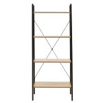 Βιβλιοθήκη- Ραφιέρα Ramon pakoworld φυσικό-μαύρο 60x23x145,5εκ - Image 2