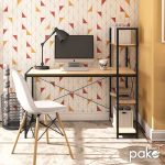 Γραφείο-ραφιέρα Ramon pakoworld φυσικό-μαύρο 122x64x120εκ - Image 3