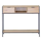Κονσόλα Regando pakoworld σε oak απόχρωση με μαύρο μέταλλο 100x35x80εκ - Image 3