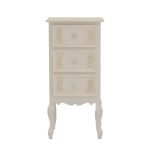 Κομοδίνο Pazlen Inart mdf σε λευκή αντικέ απόχρωση 40x34.5x82εκ - Image 2