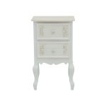 Κομοδίνο Pazlen Inart mdf σε λευκή αντικέ απόχρωση 40x45x65εκ - Image 2